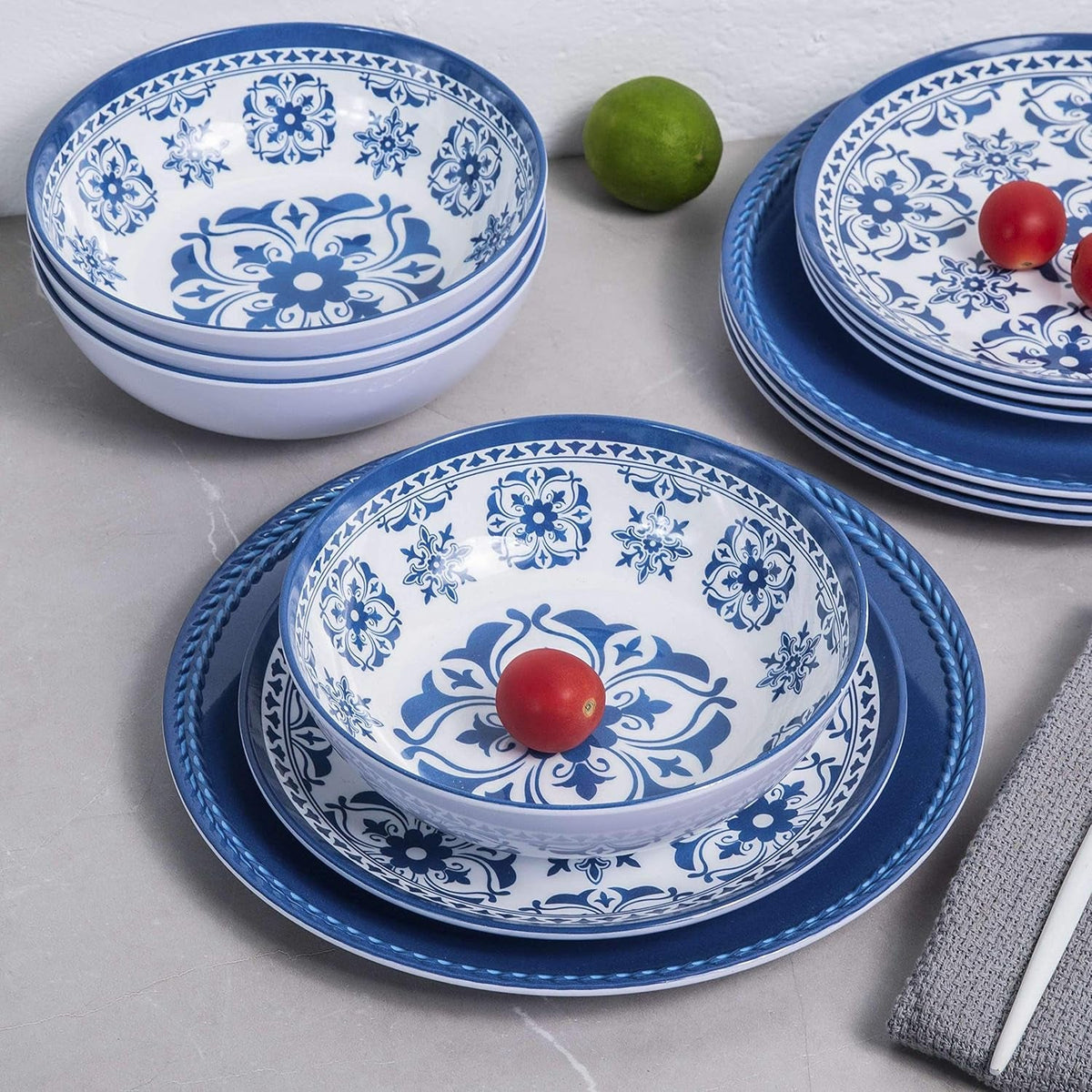 melamine-dinnerware-set-12pcs-outdoor-and-indoor-plates-and-bowls-set-service-for-4-dishwasher-safe-blue-flower
