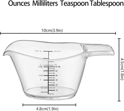 Small Plastic Liquid Measuring Cup for Kitchen and DIY with Tsp/Tbsp/Oz/Ml2