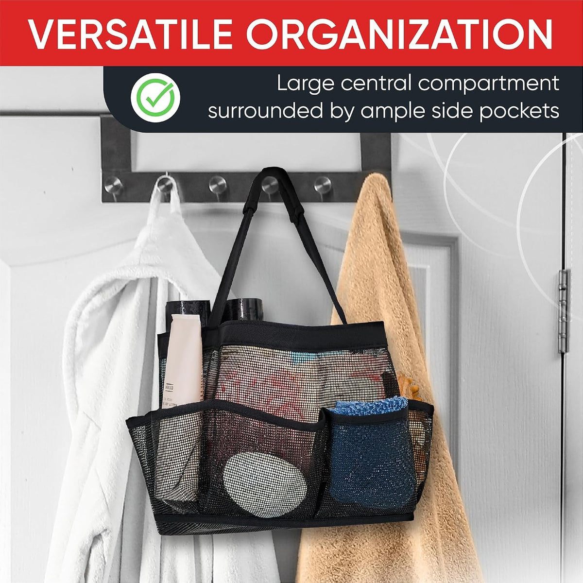 shower-caddy-mesh-9-pocket-portable-bathroom-organizer-tote-for-travel-gym-dorm-collapsible-small-shower-caddy-bag-to-hold-toiletries-essentials-black