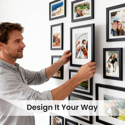 Picture Frames Set of 19, Including 8X10, 5X7, 4X6 Black Frame7
