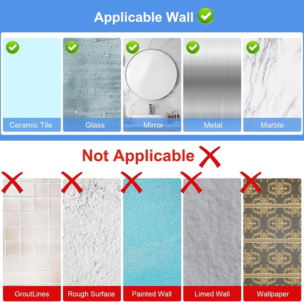 Acrylic Wall Mount Organizer, Adhesive Shelves,2Pc Bathroom Shelves8