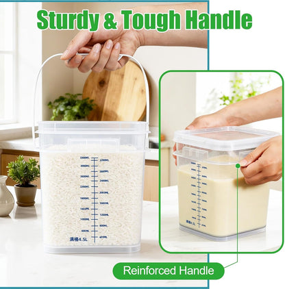 1 Gallon Food Storage Buckets with Lids, 3300Ml Scale, 2-Pack2