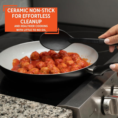 12 Inch Premier Cera Aluminum Speckled Gray Ceramic Fry Pan | Ideal for Pan Frying4