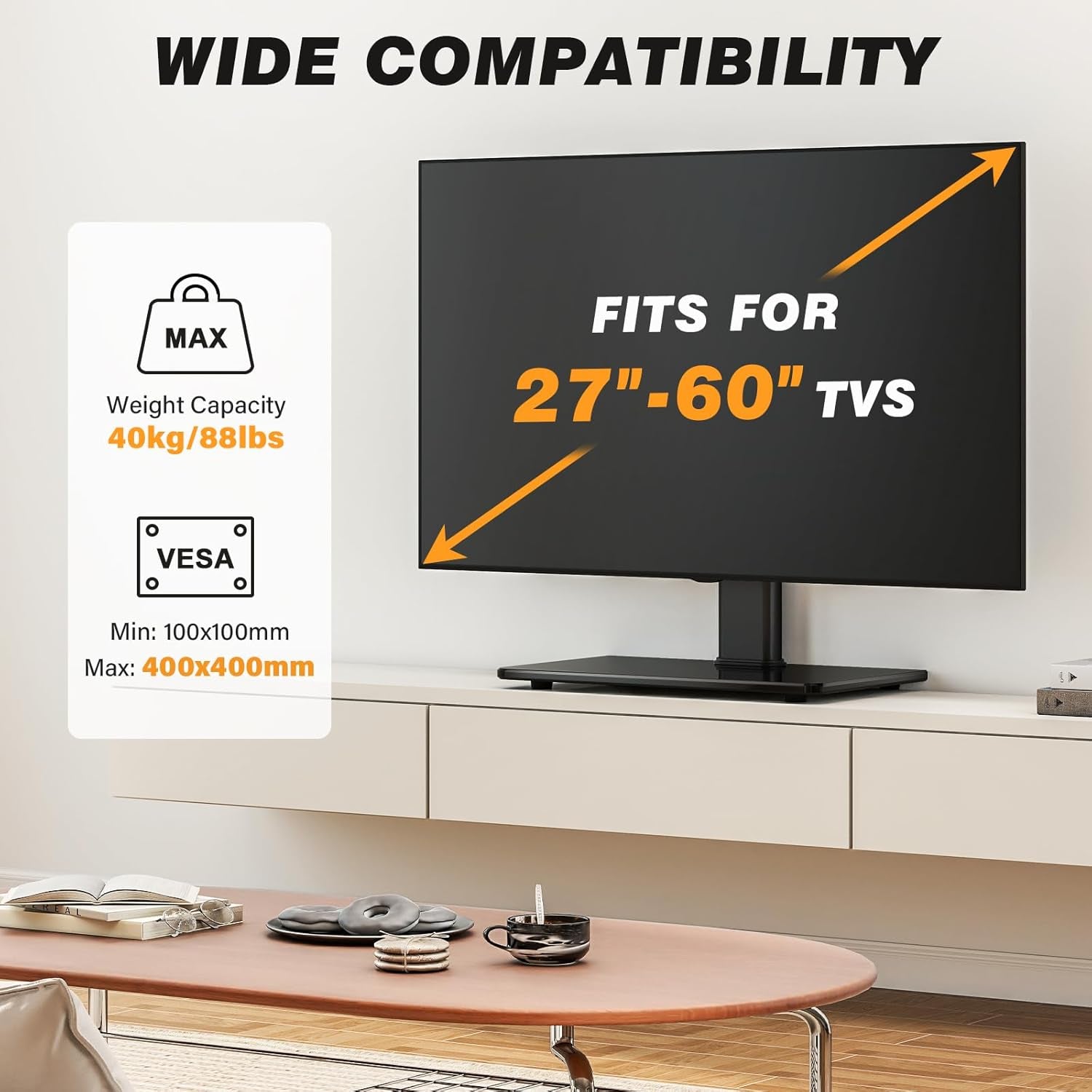 universal-swivel-tv-stand-for-27-60-inch-curved-flat-screen-tvs-table-top-tv-base-replacement-holds-up-to-88-lbs-height-adjustable-tv-stand-mount-with-tempered-glass-base-max-vesa-400x400mm-height-adjustable-table-top-tv-base-replacement-holds-88lbs-tempered-glass-base-max-vesa-400x400mm