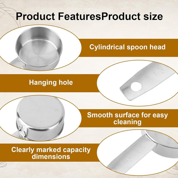 2Pcs 1/2 Measuring Cup Scoops, 125Ml Stainless Steel Half Cup Scoop4