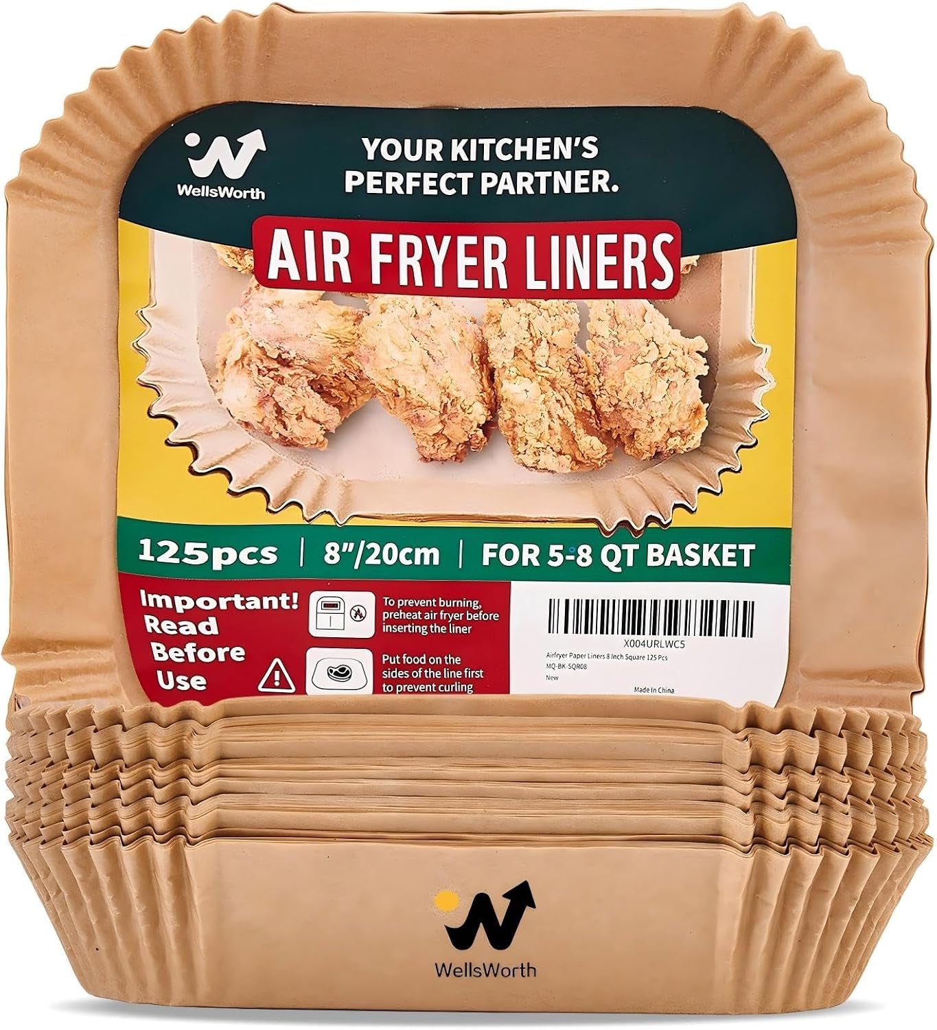 40gsm-air-fryer-paper-liners-125pcs-8-inch-disposable-parchment-paper-for-5-8-qt-basket-air-fryer-non-stick-oil-proof-heat-resistant-food-grade-for-cooking-roasting-frying-square-8