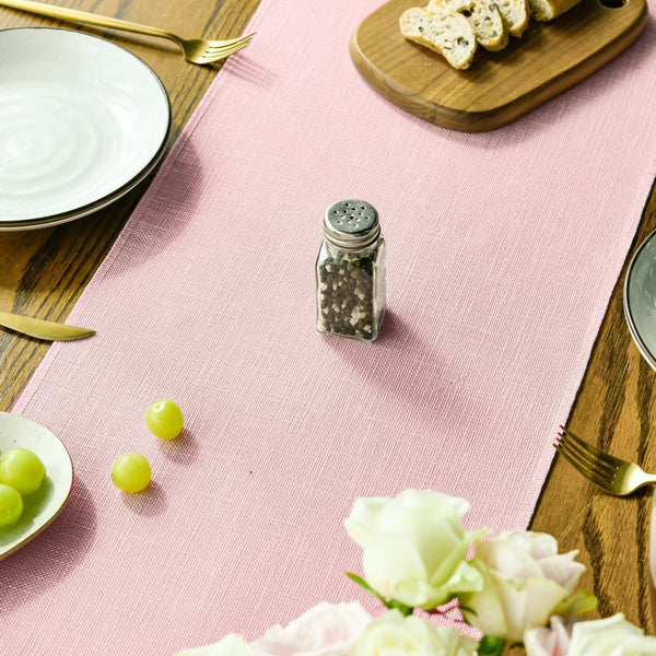 Blush Pink Tassel Table Runner, Linen Blend Rustic Farmhouse Style Kitchen Table Decoration Holiday Wedding Party Dinning Decor 13X48 Inch7