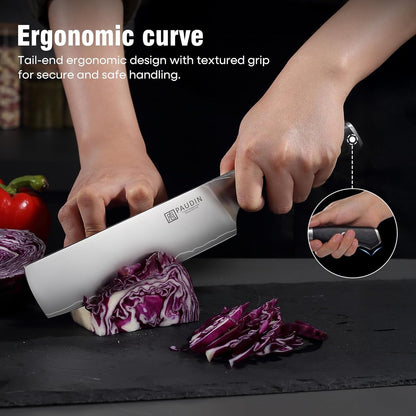 Nakiri Knife 7 Inch,9-Layer High Carbon Steel Kitchen Knife 62 HRC, Ultra Sharp Vegetable Chopping Cleaver and Meat Slicing Asian Chef Knife for Home Cooks, Gift Box for Women and Men6