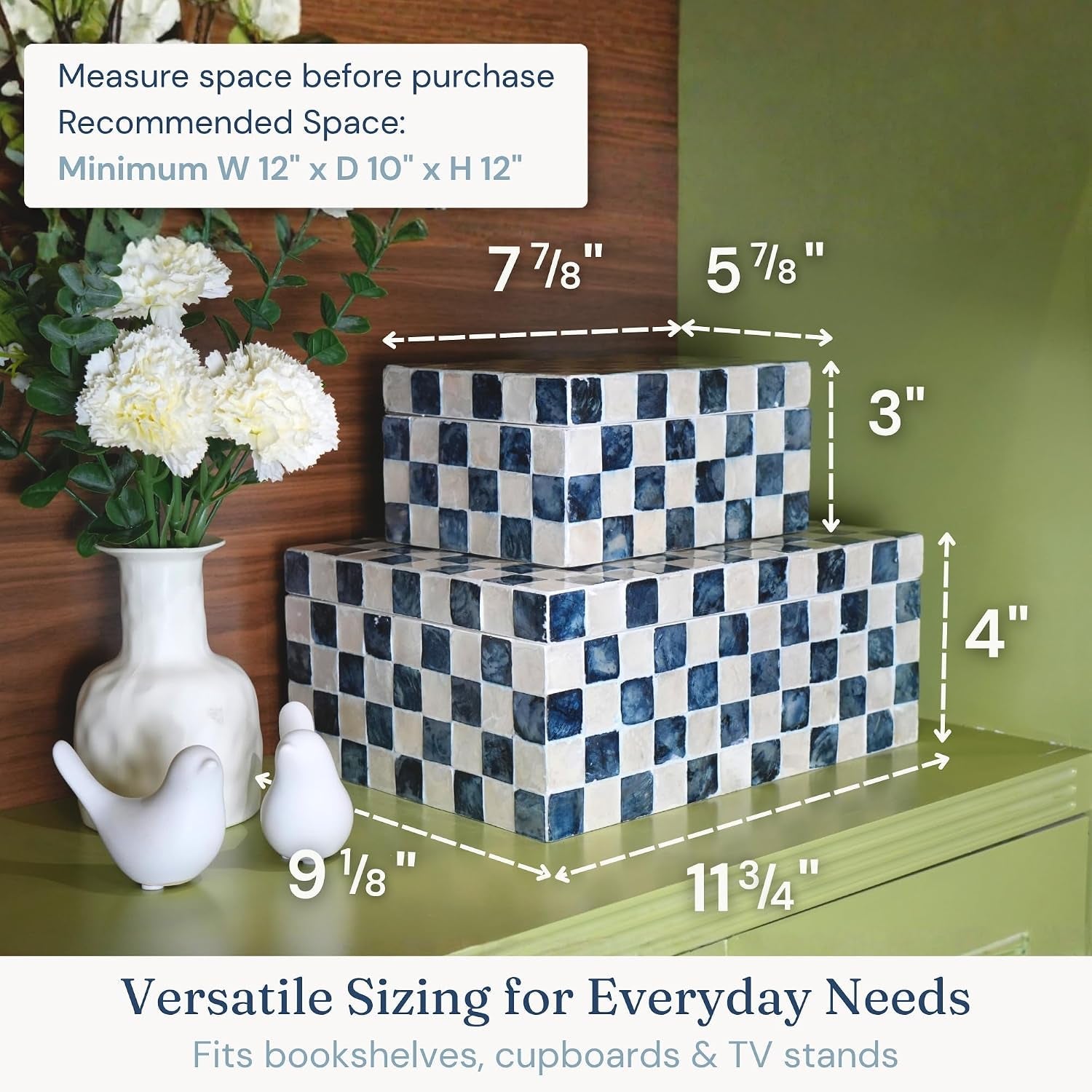12x8-decorative-capiz-boxes-keepsake-trunk-navy-blue-set-2-handmade-capiz-inlaid-keepsake-boxes-for-photos-blue-checkered-boxes-checkered-box-decor-blue-storage-box-for-bedroom