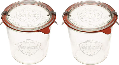 Canning Jars 742 Mold Jars Made of Transparent Glass - Eco-Friendly Canning Jar - Storage for Food, Yogurt with Air Tight Seal and Lid - 1/2 Liter Tall Jar Set - (2 Jars)1
