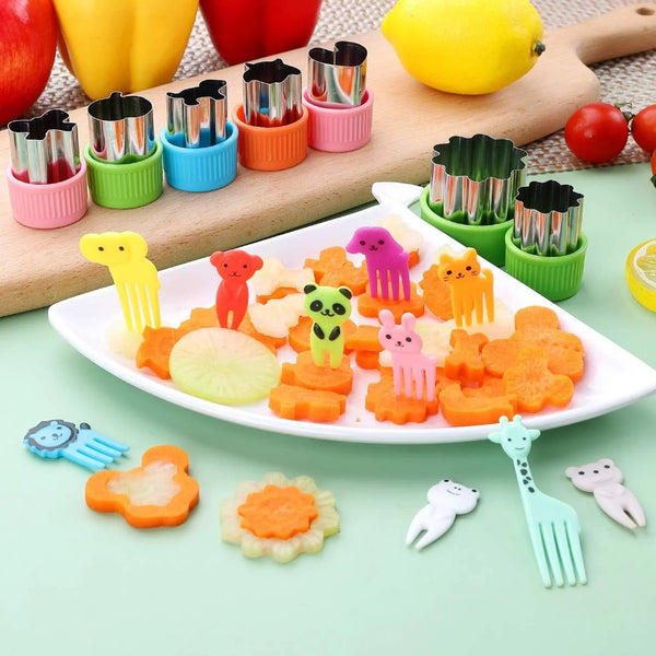 24 Pcs Cookie Cutters Fruit Cutter Set Vegetable Stamps Mold6