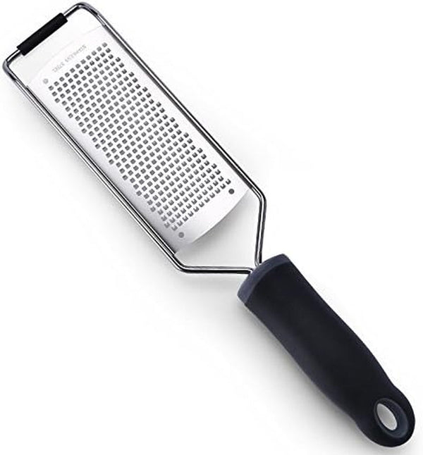 Wide Lemon Zester & Cheese Grater, 18/8 Stainless Steel with Cover, Black7