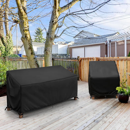 3-Seater Outdoor Couch Cover Waterproof, 80 Inch Patio Furniture Cover for Sofa, Heavy Duty Polyester & Double-Stitched Seams, Classic Black7