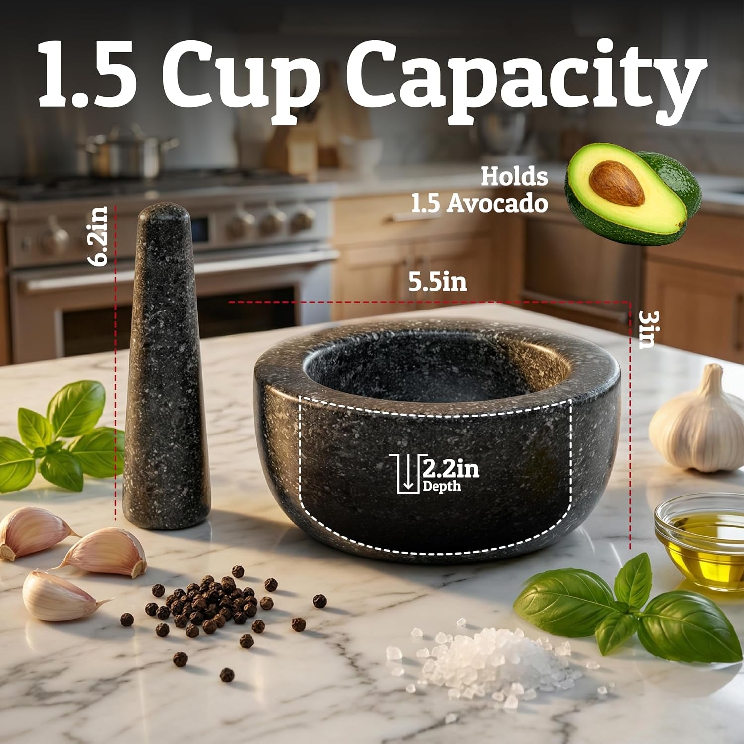 heavy-duty-large-1-5-cup-mortar-and-pestle-set-100-natural-granite-5-5-inch-diameter-bowl-6-2-inch-pestle-non-slip-base-stone-grinder-for-guacamole-salsa-pesto-herbs-spices-black