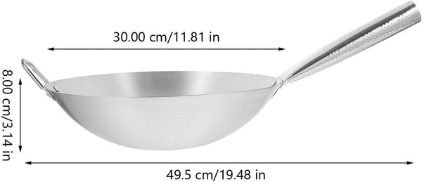 Non-Stick Wok Stainless Steel Frying Pan Long Handle Big Pan for Induction5