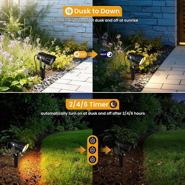Low Voltage Landscape Lighting Kit, 6W 3000K Outdoor Spotlight 4 Pack4