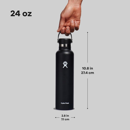 Hydro Flask Water Bottle - Insulated Stainless Steel - Non Spill, Leakproof in 24 Oz Black7