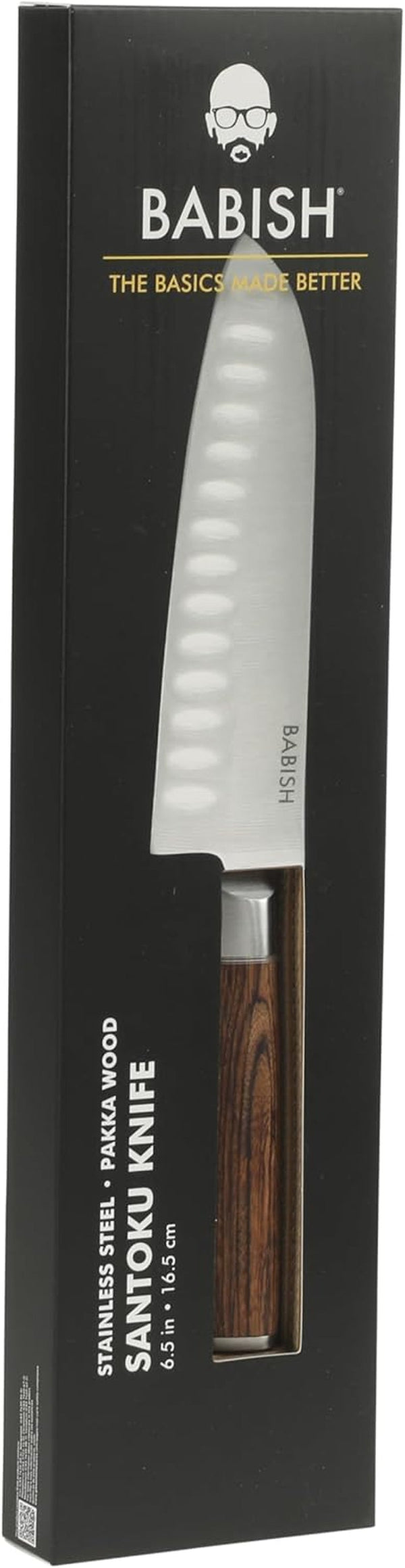 6.5-Inch Santoku Knife – High-Carbon 1.4116 German Steel Kitchen Knife with Dark Pakka Wood Handle, Full-Tang Razor Sharp Blade for Chopping, Slicing, Dicing & Precision Prep6