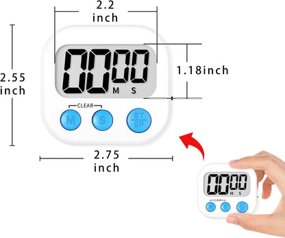 Digital Kitchen Timers, Classroom Timers for Kids Teachers, 6 Color | Back to School Supplies Bulk, Classroom Must Haves, Min/Sec Count Up/Down, Magnetic Back, Loud Alarm, Lanyards Included6