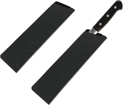 2 Pcs Knife Covers or Sleeves 8" X 2.2" Knife Edge Guard Universal Waterproof Kitchen Knife Sheath, Chef Knife Sheath, Plastic Knife Cover for Kitchen Knives, Black1
