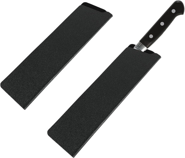 2 Pcs Knife Covers or Sleeves 8" X 2.2" Knife Edge Guard Universal Waterproof Kitchen Knife Sheath, Chef Knife Sheath, Plastic Knife Cover for Kitchen Knives, Black1