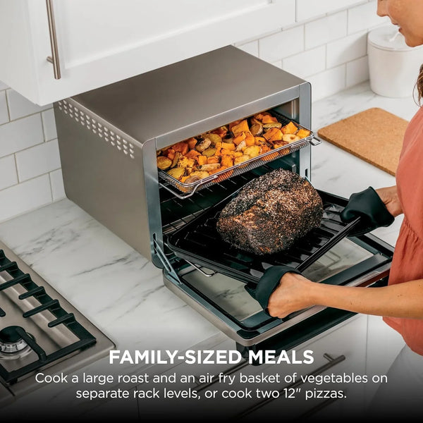 Ninja Foodi XL Pro Air Fry Oven, 10-In-1, Stainless Steel, DT201 | Fits 5 Lb Chicken, Air Fry, Roast, Bake, Broil, Toast, Dehydrate, Reheat, Pizza, 1800W6