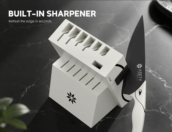 Kitchen Knife Set with Block 15 PCS, Dishwasher Safe Kitchen Knives4