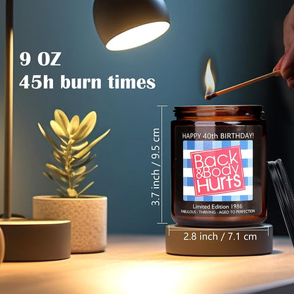 40Th Birthday Gifts Women Men, 40Th Birthday Decorations for Women Men, Funny 40 Birthday Candle Gifts for Him Her Mom Dad Husband Wife Best Friends Sister, 1986 40 Year Old Gag Gift Ideas5