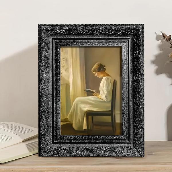 Vintage Picture Frame, Decorative Wall Hanging and Tabletop Display Photo Frame (Black, 8X10)2