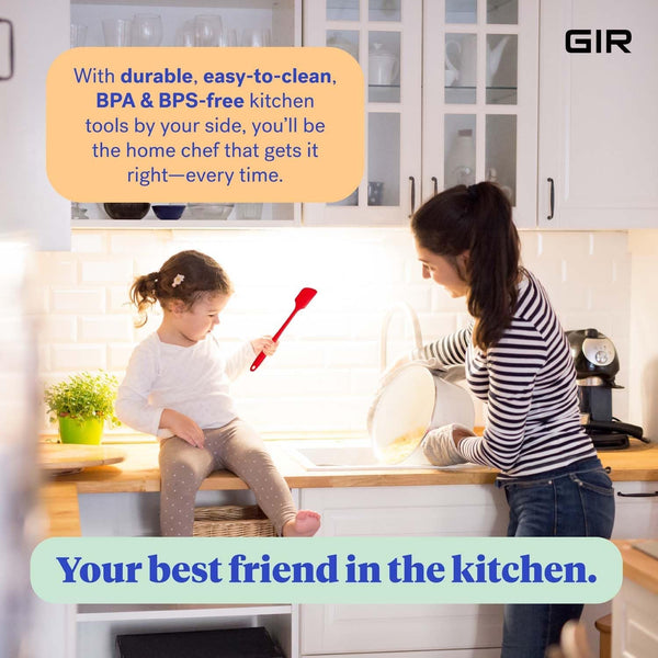 : Get It Right Silicone Kitchen Spatula - Non-Toxic Cooking Utensils for Nonstick Cookware, Cooking and Baking, Skinny - 11IN - Red3
