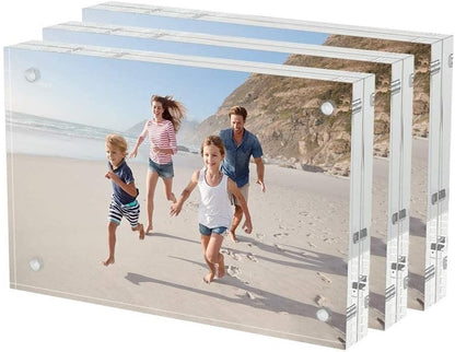 4X6 Acrylic Picture Frames 3 Pack, Clear Picture Frames，20% Thicker1
