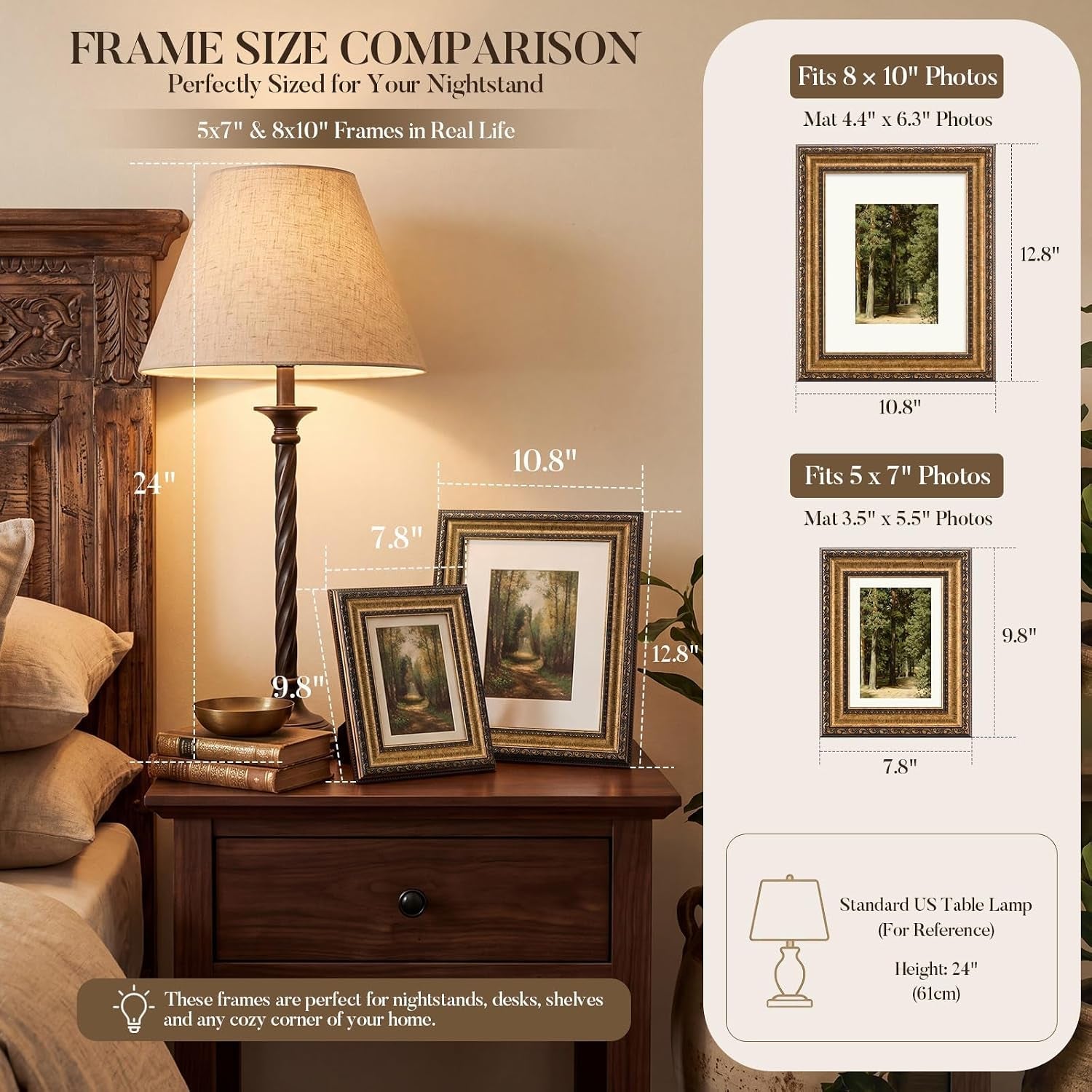 8x10-picture-frame-gold-2-pack-antique-wall-vintage-picture-frames