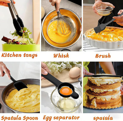 Thickened Heavy-Duty 26Pcs Stainless Steel Bowl, Mixing Bowl Set with Lid, Grater Attachment, Non-Slip Bottom and Kitchen Gadget Set, Sizes 7, 4, 2.5, 2.0, 1.5, 1QT, Ideal for Mixing and Serving4