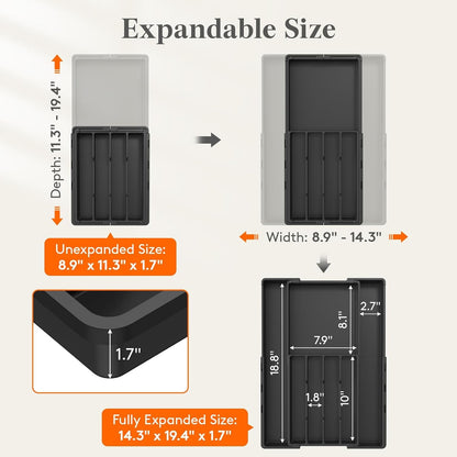 Expandable Silverware Drawer Organizer, Utensil Tray for Kitchen2