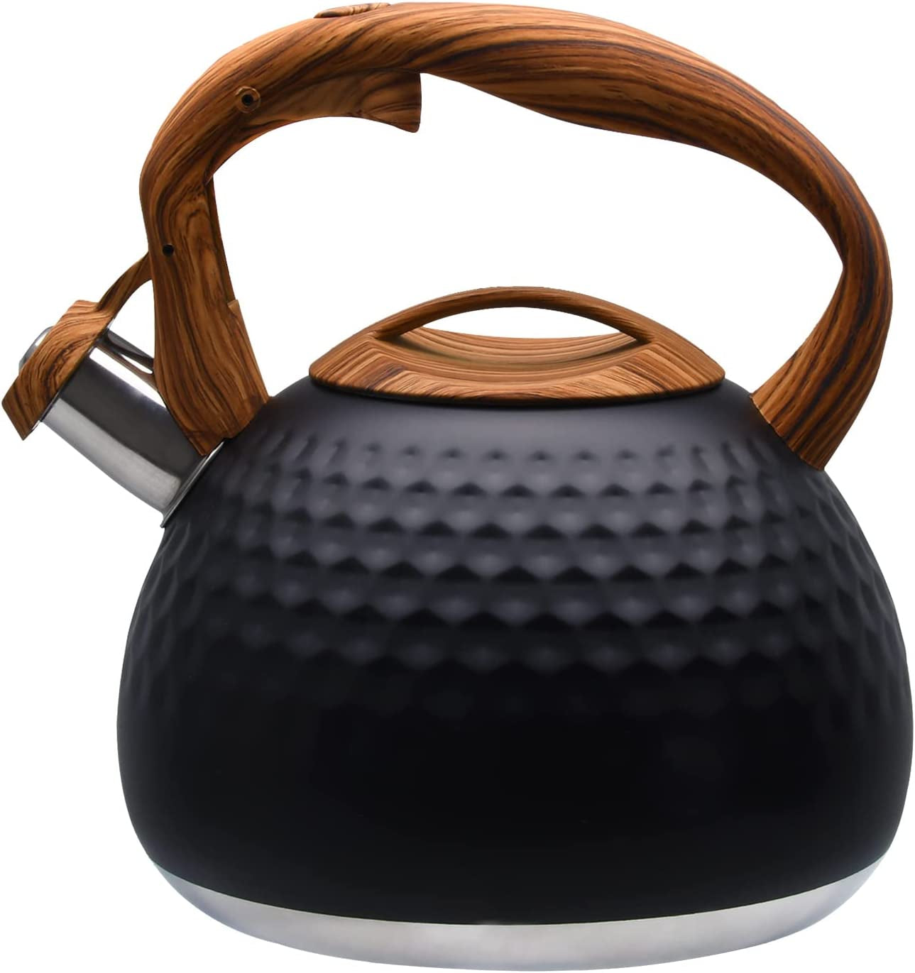 whistling-tea-kettle-for-stove-top-3-2qt-3l-stainless-steel-tea-kettle-black-tea-pot-with-wood-pattern-handle-unique-button-control-kettle-outlet-for-boiling-water-coffee-or-milk