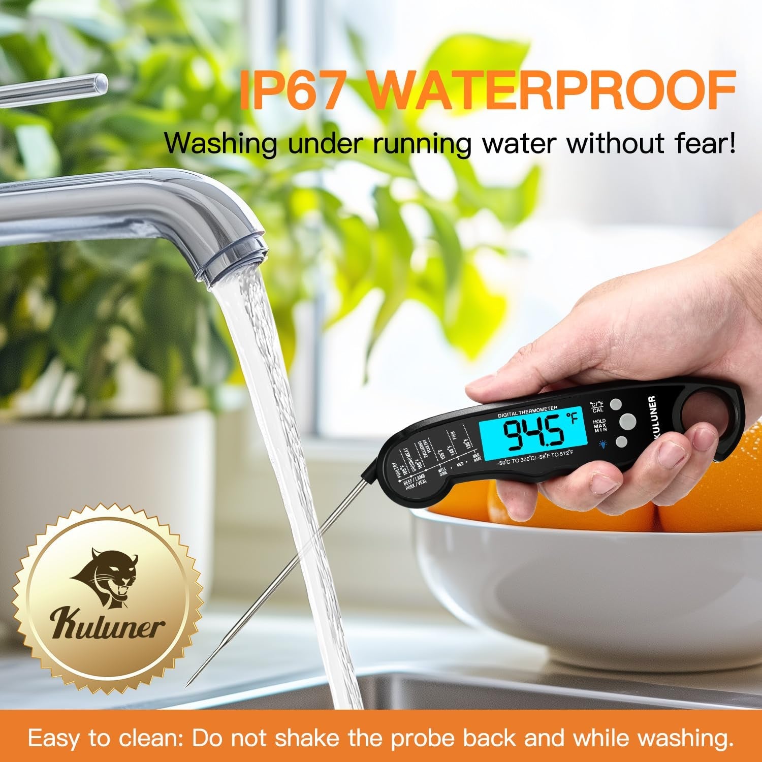 digital-meat-thermometer-instant-read-waterproof-probe-with-backlight-calibration-ultra-fast-2-3s-reading-stainless-steel-kitchen-food-thermometer-for-grilling-bbq-cooking-candy-black