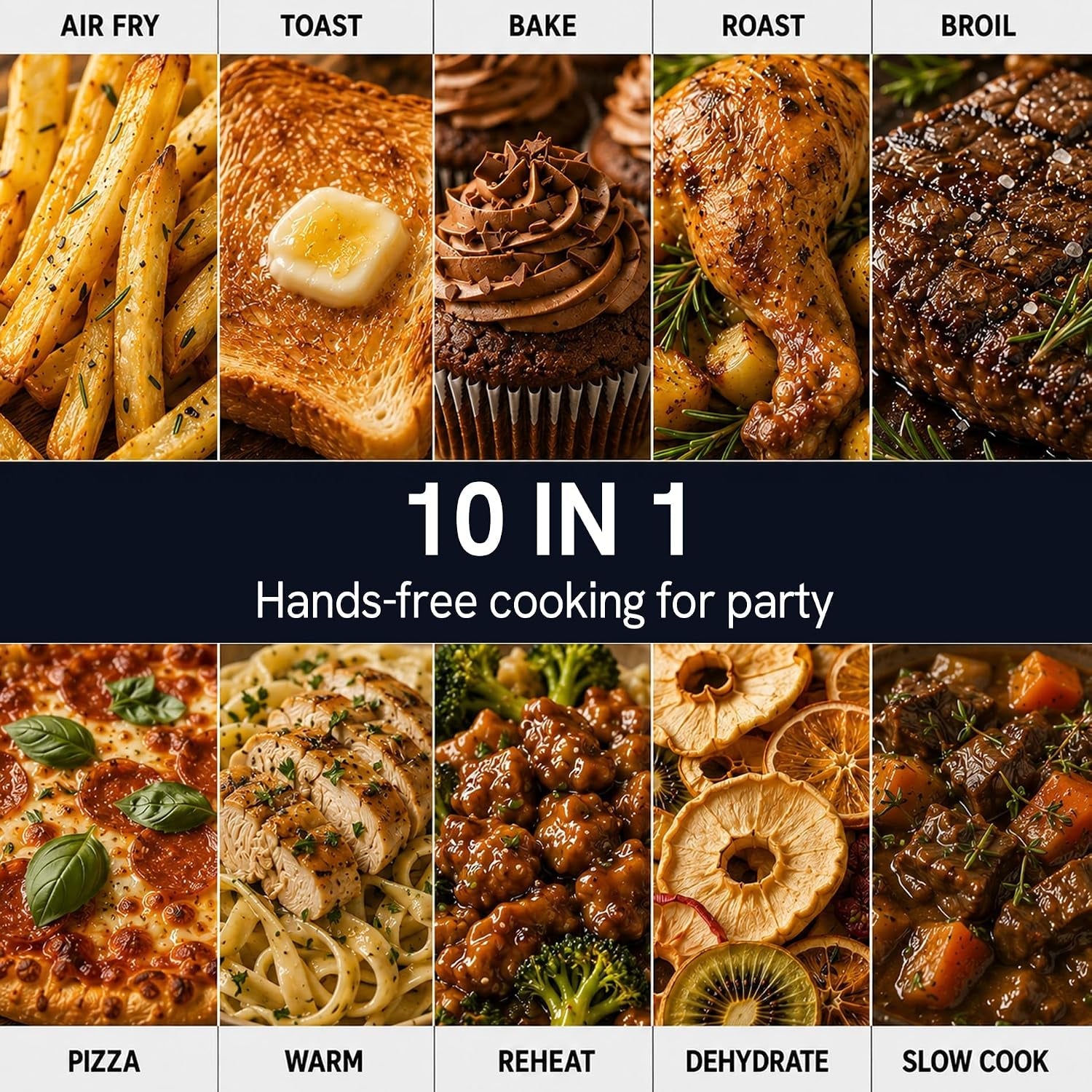 infrared-heating-26-3-qt-air-fryer-toaster-oven-large-countertop-convection-oven-10-in-1-combo-6-slice-toast-enamel-baking-pan-easy-clean-with-recipe-book-brushed-stainless-steel-finish
