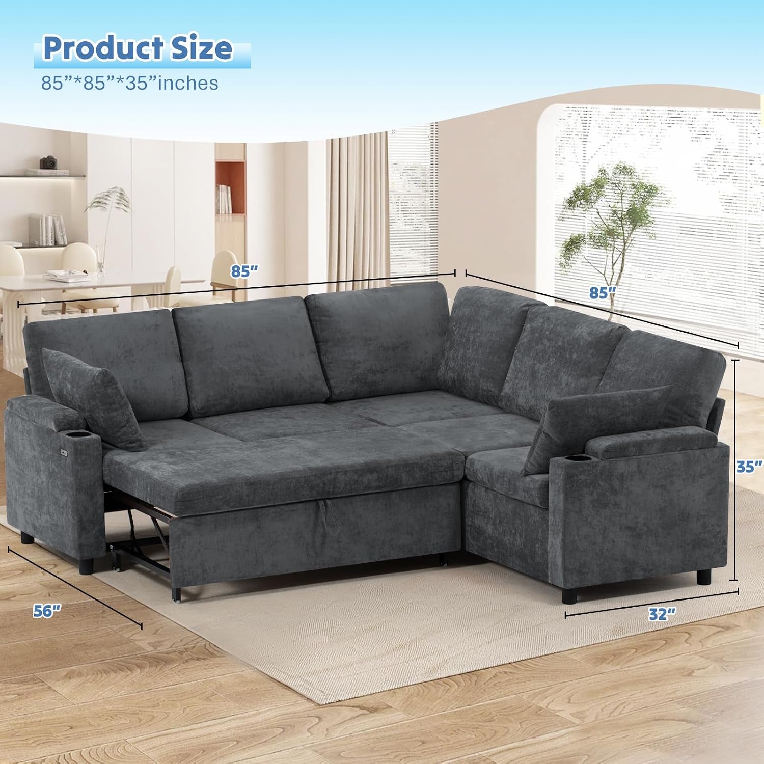 85-chenille-sectional-sofa-w-pull-out-bed-storage-space-grey