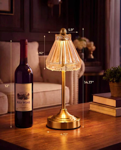 Cordless Small Table Lamp, 5200Mah Rechargeable Glass Lamp5