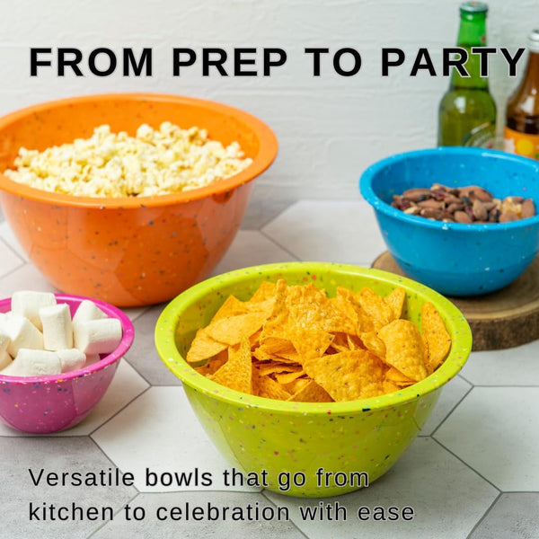 Confetti Melamine 4 Piece Nesting Mixing Bowls Set, Colorful Vibrant5