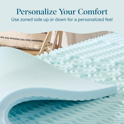 2 Inch Gel Memory Foam Mattress Topper, Twin XL Size – 5 Zones – Cooling Gel Infusion – Certipur Certified Foam5