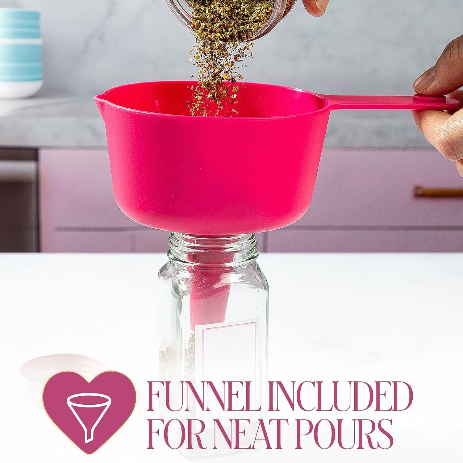 9-piece-measuring-set-durable-plastic-measuring-cups-and-spoons-with-funnel-and-leveler-dishwasher-safe-pink