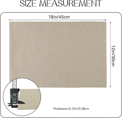 Cloth Placemats Set of 4, Heat Resistant Double Layered Thickened Place Mats, Washable Faux Linen Farmhouse Table Mats for Kitchen/Dining/Party/Outdoor, Beige6