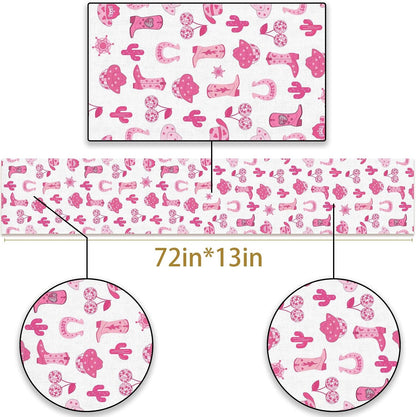 Cowgirl Table Runner Western Last Rodeo Bachelorette Cowgirl Theme Birthday Party Kitchen Dining Room Home Decorations3