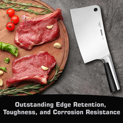 7-Inch Meat Cleaver Butcher Knife, German High Carbon Steel4