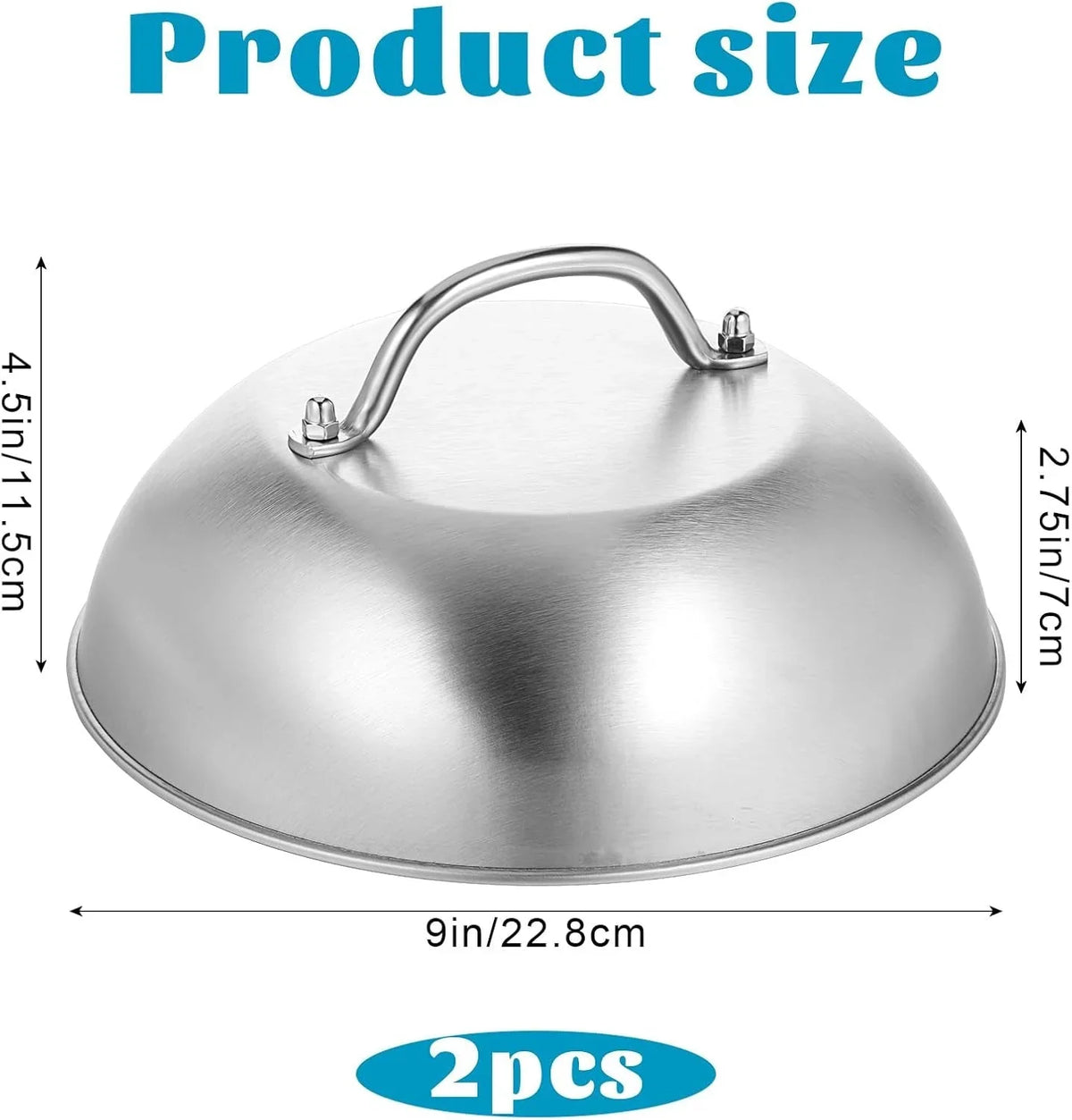 2-pcs-9-inch-stainless-steel-griddle-melting-cheese-dome-wok-lids-commercial-grade-basting-and-steaming-cover-best-for-use-in-flat-top-grills