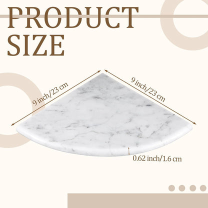 2 Pcs Marble Corner Shower Shelf, White and Gray Patterns2