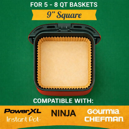 Air Fryer Liners Disposable – 125 Pk 8" Unbleached Non-Stick Parchment Paper, Fits 5-8 QT Basket, Air Fryer Liners | Airfryer Liners2