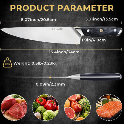 Chef Knife, 8 Inch Ultra Sharp High Carbon Steel Kitchen Knife7