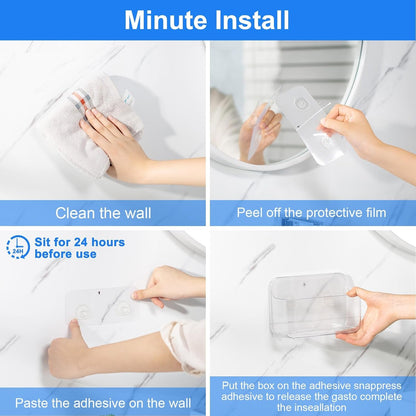 Wall Mount Organizer, 2Pc Small Adhesive Cabinet Door Organizer6